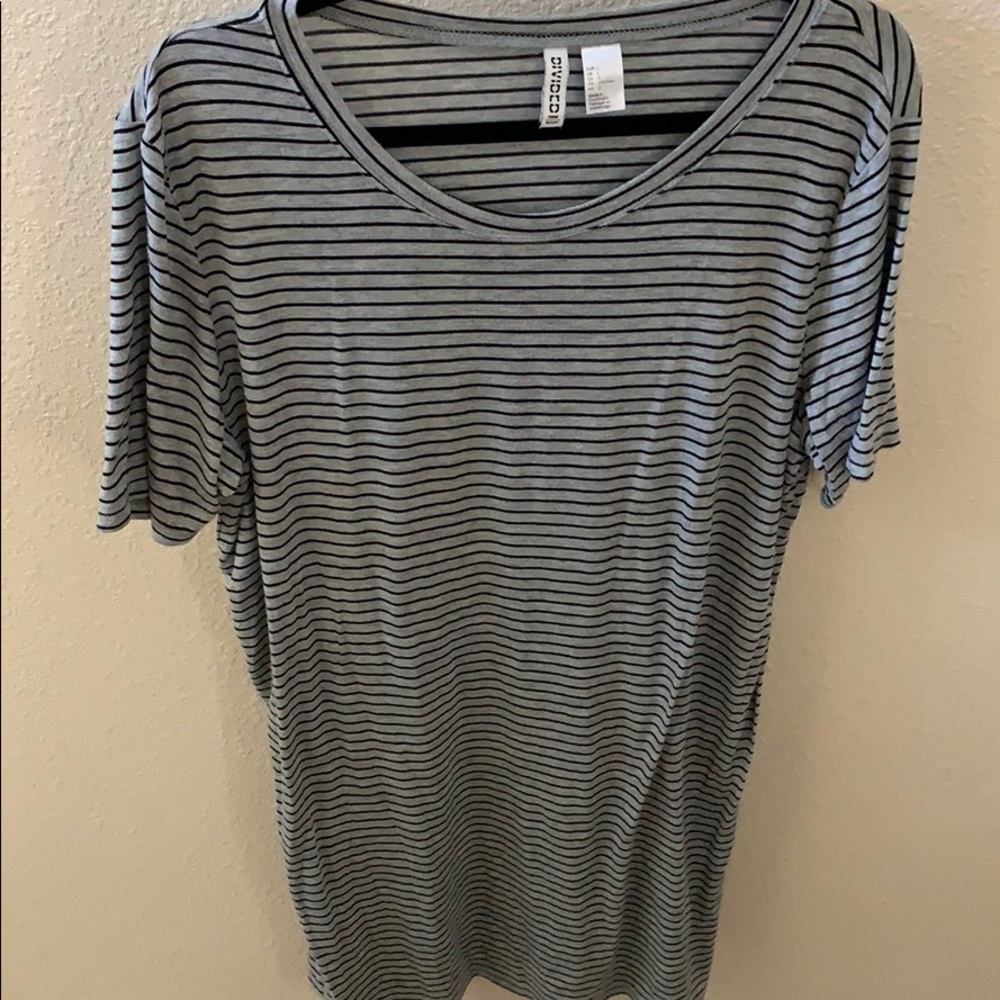 gray striped T-shirt dress!